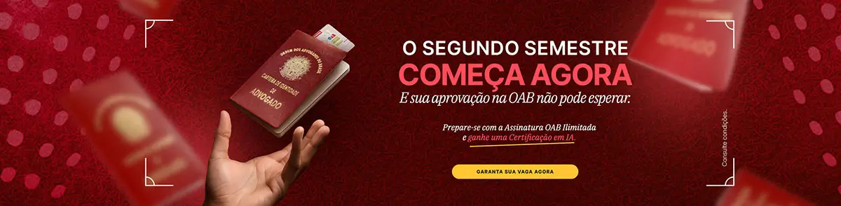 O segundo semestre come&ccedil;a agora. Assinatura OAB Ilimitada Dam&aacute;sio com Certifica&ccedil;&atilde;o em IA gr&aacute;tis.
